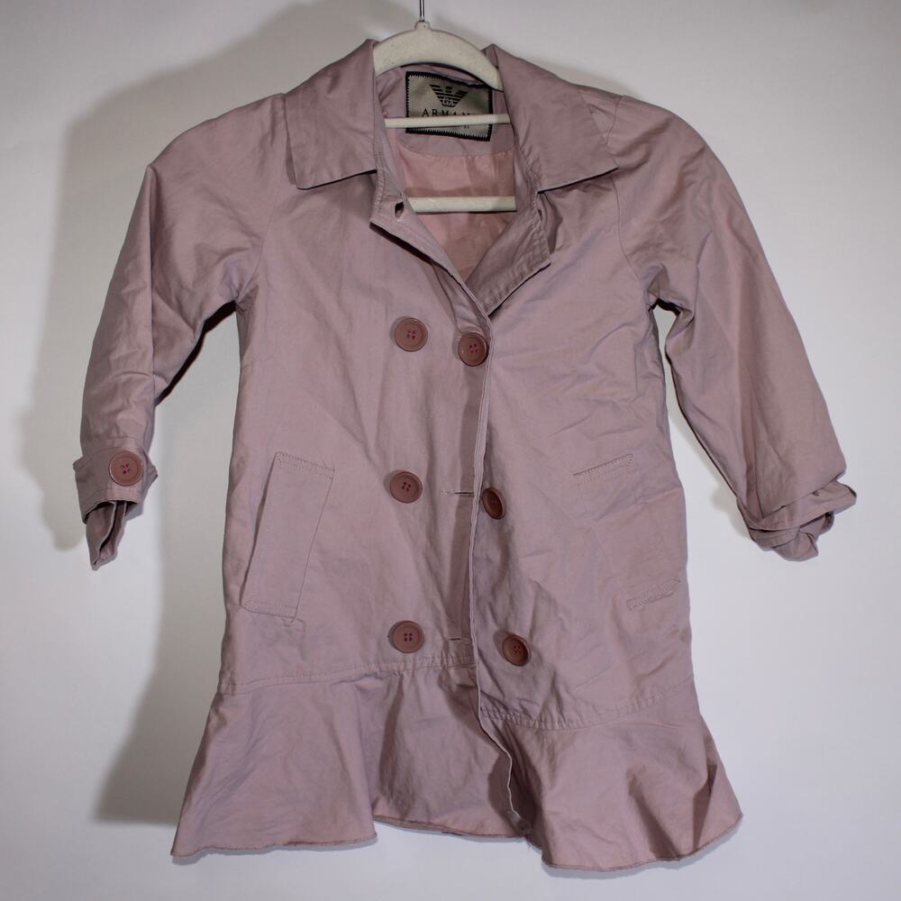 Armani Casual Collection Blue Pink Button Up Jacket With Ruffles